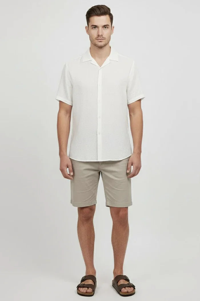 Camisa Manga Curta Alvestore Playa Off White