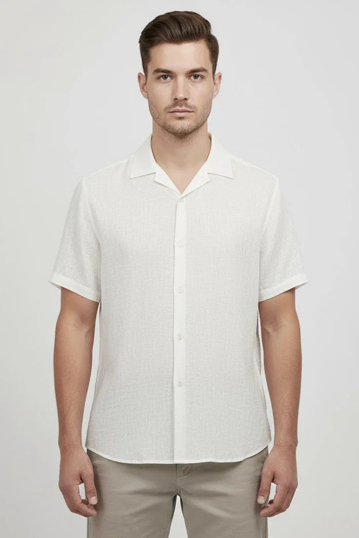 Camisa Manga Curta Alvestore Playa Off White