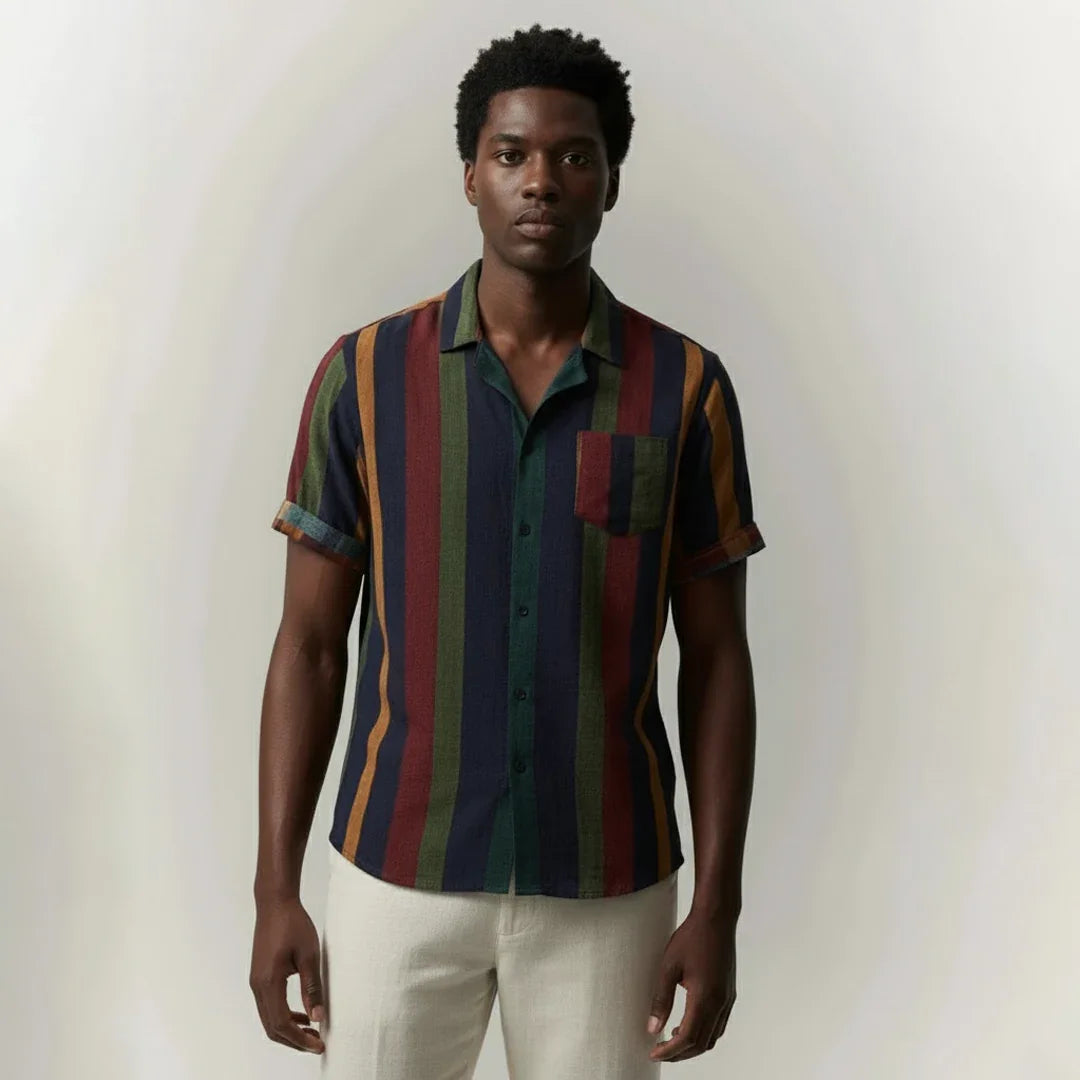 Camisa Manga Curta Leve Listrada Alvestore