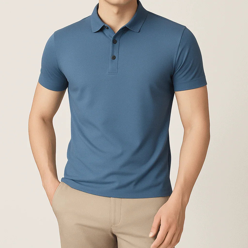 Camisa Polo Masculina em Seda Gelo Alvestore