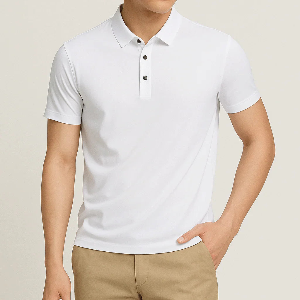 Camisa Polo Masculina em Seda Gelo Alvestore
