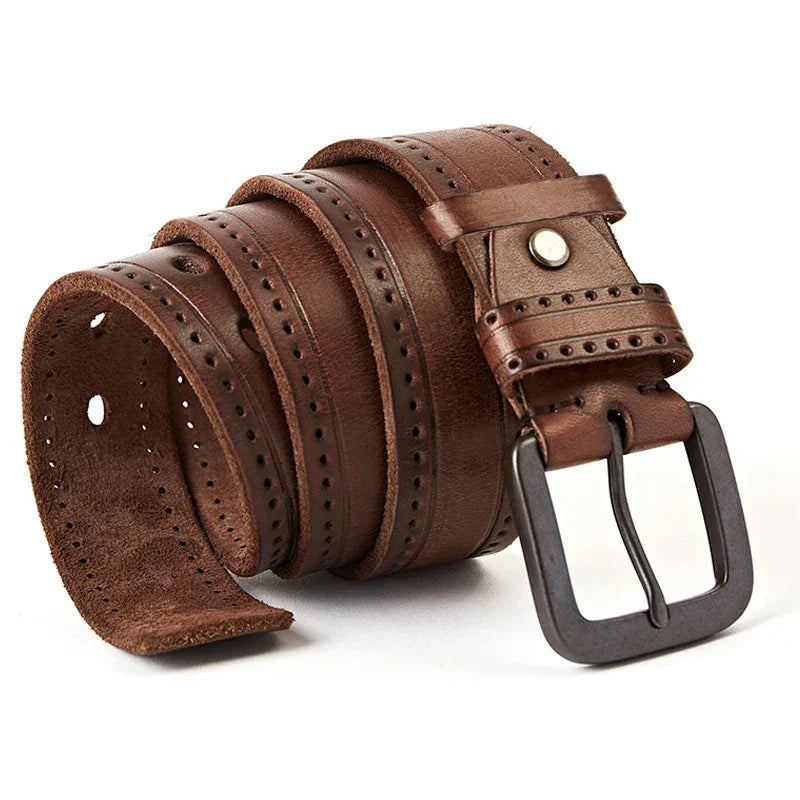 Cinto Masculino de Couro Alvestore Vintage Royal