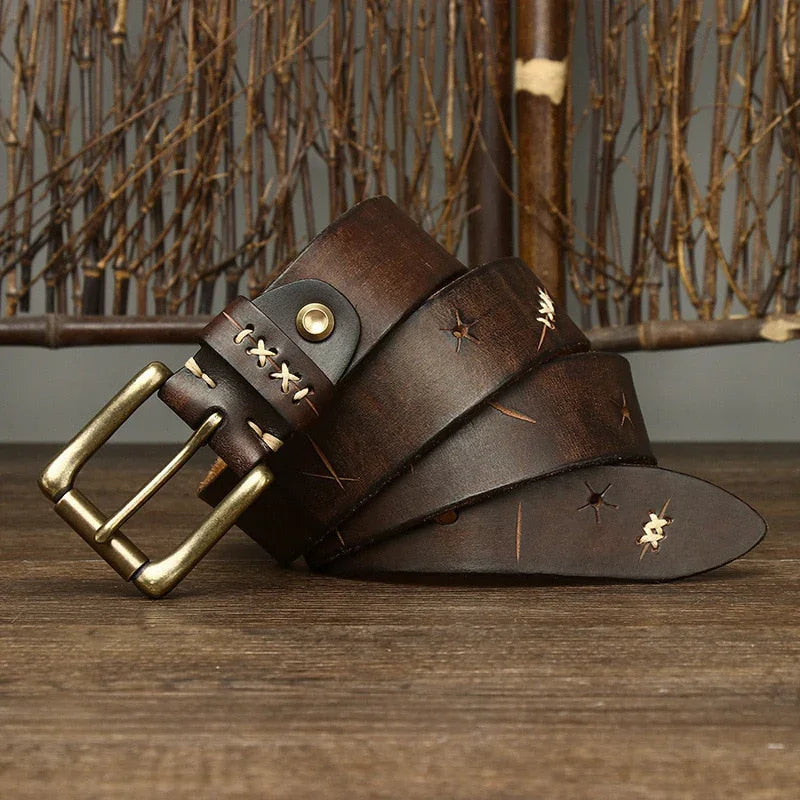 Cinto Masculino de Couro Alvestore Vintage