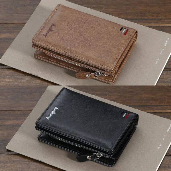 Carteira Masculina de Couro Vertical com Zíper