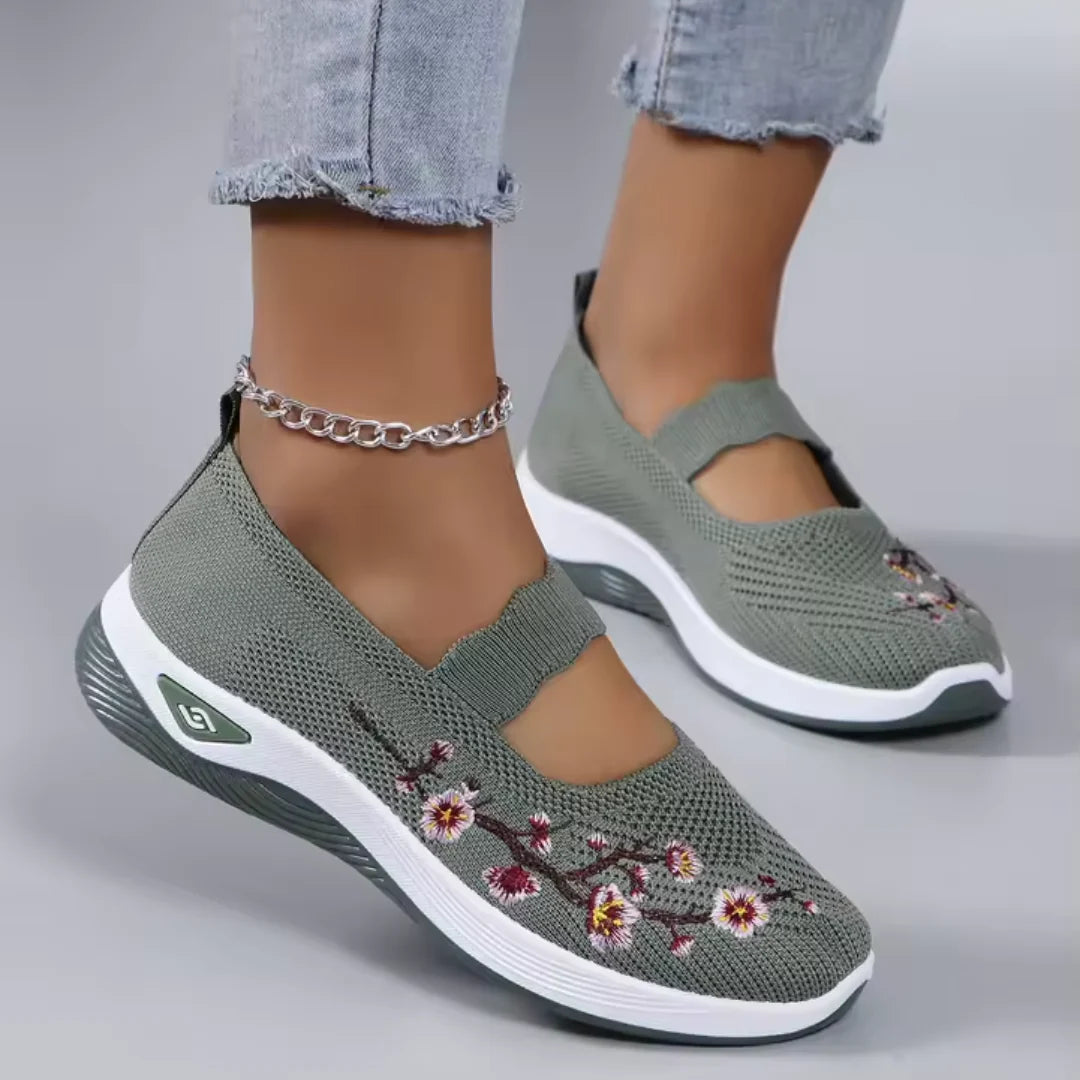 Tênis Ortopédico Feminino - Confort Plus [Modelo Floral]