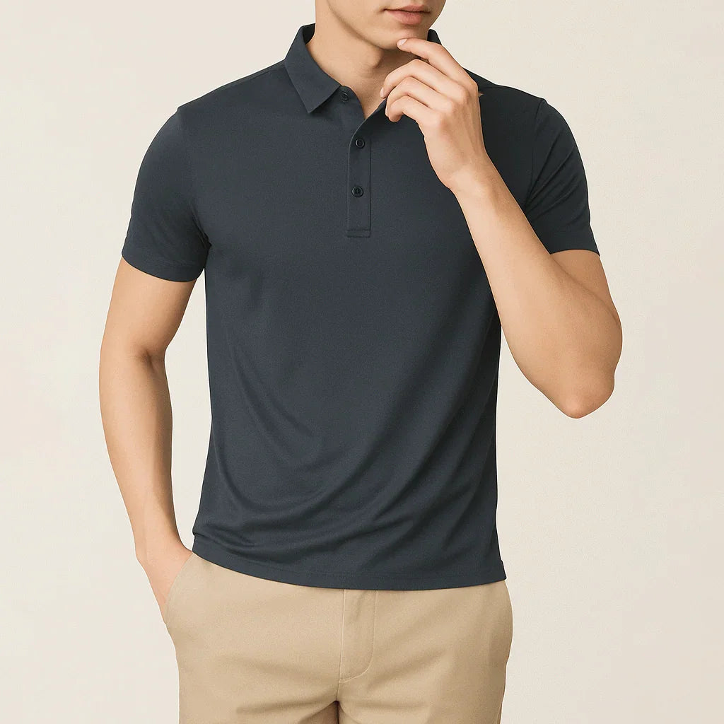 Camisa Polo Masculina em Seda Gelo Alvestore