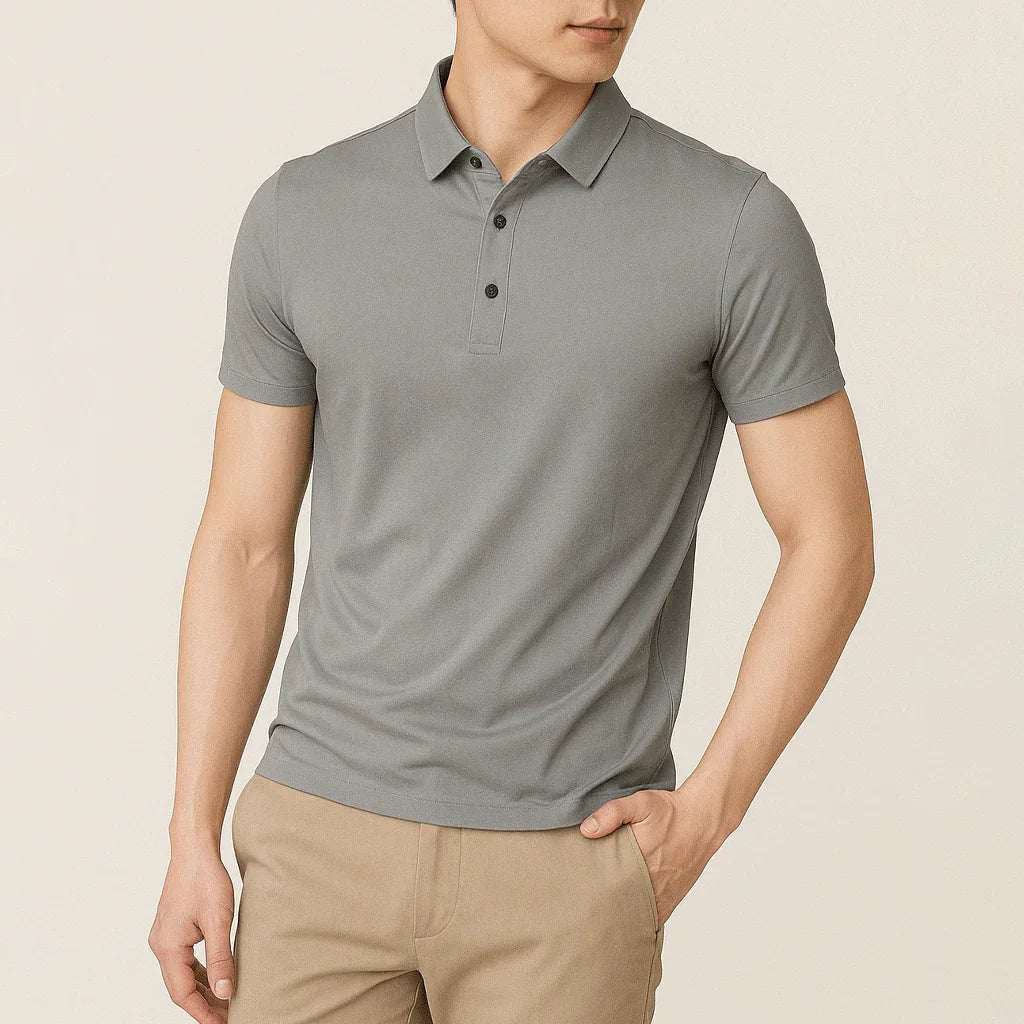 Camisa Polo Masculina em Seda Gelo Alvestore
