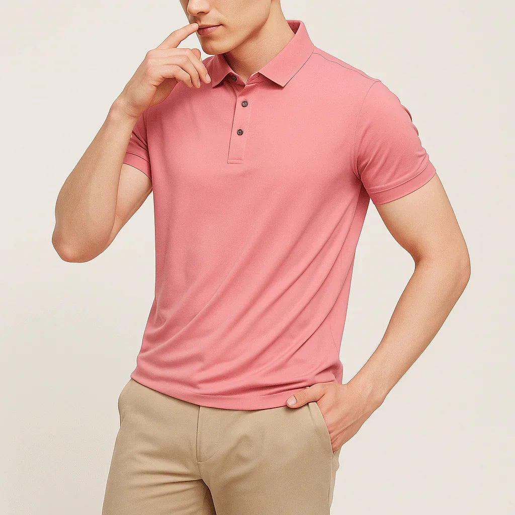Camisa Polo Masculina em Seda Gelo Alvestore