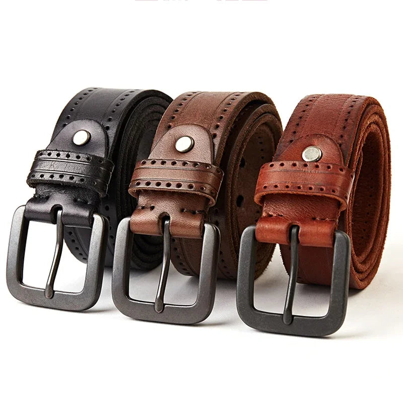 Cinto Masculino de Couro Alvestore Vintage Royal