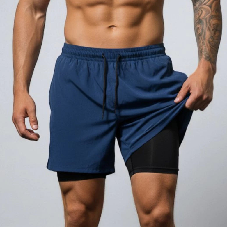 Shorts de Compressão Duplo MaxRun - COMPRE 1 LEVE 3