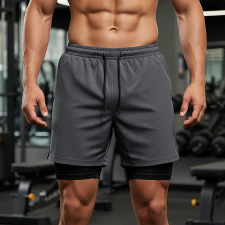 Shorts de Compressão Duplo MaxRun - COMPRE 1 LEVE 3